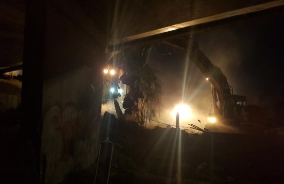 Bourání dálničního mostu Ostrovačice